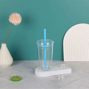 Mug à café Tritan 450 ml personnalisable (couleur et logo), anti-fuite avec couvercle à paille, sans BPA, réutilisable pour café, thé, eau - Cadeau d'affaires - Product Image 3