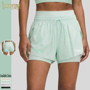 Abbigliamento Donna 2 in 1: Pantaloncini Yoga Traspiranti, Shorts Fitness Aderenti, Abbigliamento Sportivo da Palestra, Pantaloncini Yoga a Vita Alta <span class=keywords><strong>con</strong></span> Effetto Rinfrescante - Product Image 1