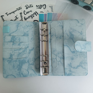 Quaderno a fogli mobili in pelle PU in marmo a basso prezzo di fabbrica A6 buste per contanti Kit libretto finanziario copertina per raccoglitore di Budget di classe - Product Image 3
