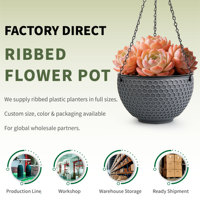 Pot suspendu traditionnel à double compartiment, auto-arrosant, avec trous de drainage, 2,56 L, en PP durable, pour la décoration de balcon