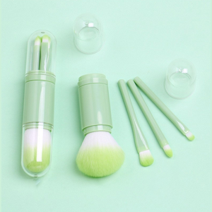 Juego de <span class=keywords><strong>Brochas</strong></span> de <span class=keywords><strong>Maquillaje</strong></span> Facial Profesional 4 en 1 de Alta Calidad, <span class=keywords><strong>Brochas</strong></span> de <span class=keywords><strong>Maquillaje</strong></span> de Pelo Sintético <span class=keywords><strong>para</strong></span> Rubor y Sombra de Ojos, Etiquetado Personalizado - Product Image 4