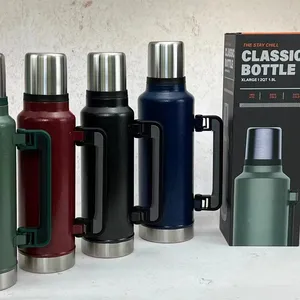 Botella <span class=keywords><strong>Termo</strong></span> Clásica Verde <span class=keywords><strong>de</strong></span> Viaje <span class=keywords><strong>de</strong></span> 1.9L, 1.4L y 1L con Aislamiento al Vacío y Boca Ancha, Vaso <span class=keywords><strong>de</strong></span> <span class=keywords><strong>Acero</strong></span> <span class=keywords><strong>Inoxidable</strong></span> 18/8 que Mantiene el Calor - Product Image 1
