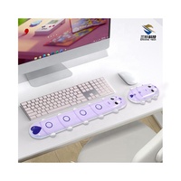 Protection de poignet transparente en forme de chenille pour PC, petite attelle, ensemble de tapis de clavier et de souris, tapis de souris de jeu en cristal pour PC pour la maison et le bureau