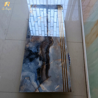 Marches d'escalier en porcelaine Springletile, luxe noir et or, effet marbre, antidérapantes, pour la décoration intérieure et l'aménagement extérieur des escaliers.