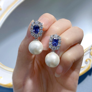 Fashionable Women's 925 <strong>Silver</strong> 12mm Pearl <strong>Dangle</strong> <strong>Earrings</strong> Versatile and Stylish - Product Image 4