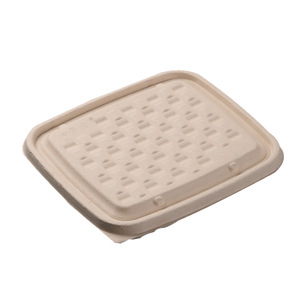 Boîte à bento en pulpe de canne à sucre 222x192mm, 4 compartiments, conteneur alimentaire jetable, forme rectangulaire, biodégradable - Product Image 5