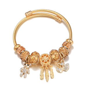 Nuovo bracciale da donna in acciaio inox <span class=keywords><strong>con</strong></span> ciondolo cigno placcato oro accessori Zirconia moda animale - Product Image 2