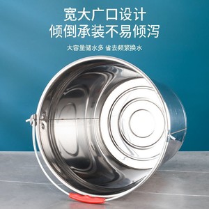 Shioyoshi Masa 304 Stainless Steel Water <b>Bucket</b> With Lid Large Capacity Household Hotel Use - Product Image 5