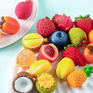 LUYI DIY Mini Llavero 3D de Frutas, Verduras, Dulces, Comida Rápida Artificial de Resina, Naranja, Frambuesa, Uva, Casa de Muñecas para Niños - Product Image 1