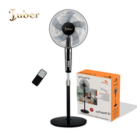 Ventilateur sur pied 16 pouces avec moteur longue durée, refroidissement haute efficacité, oscillation à 3 vitesses, protection contre la surchauffe, ventilateur sûr pour usage familial