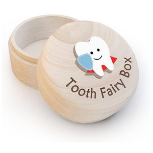 Boîte à dents de lait en bois avec couvercle pour le rangement des dents de bébé, cadeau artisanal - Product Image 2