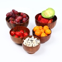 Bol en bois écologique, ensemble de bols de cuisine à faire soi-même, accessoires en bois, bols à service rustiques