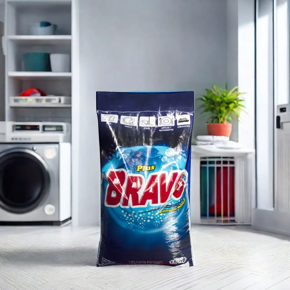 하이 퀄리티 15kg BRAVO 세제 분말 비누 공장-페루 세탁 밝은 세탁 분말을 위한 강한 청정 향기로 제작