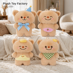 Neu eingetroffen: Kawaii dekorierte Bären-Plüschfiguren-<span class=keywords><strong>Quartett</strong></span>, Cartoon-Plüschtiere, 8 Zoll, Stofftier-Spielzeug, Greifmaschinen-Spielzeug für Mädchen - Product Image 1