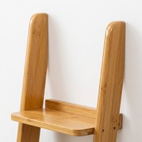 Étagère d'équerre moderne à 4 niveaux en bambou, bibliothèque peu encombrante avec rebord arrière pour la décoration du salon et de la chambre