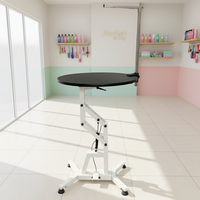 Table de toilettage pneumatique pour animaux de compagnie, de qualité supérieure, avec levage pneumatique, pour chiens, de type rond, EUR VET
