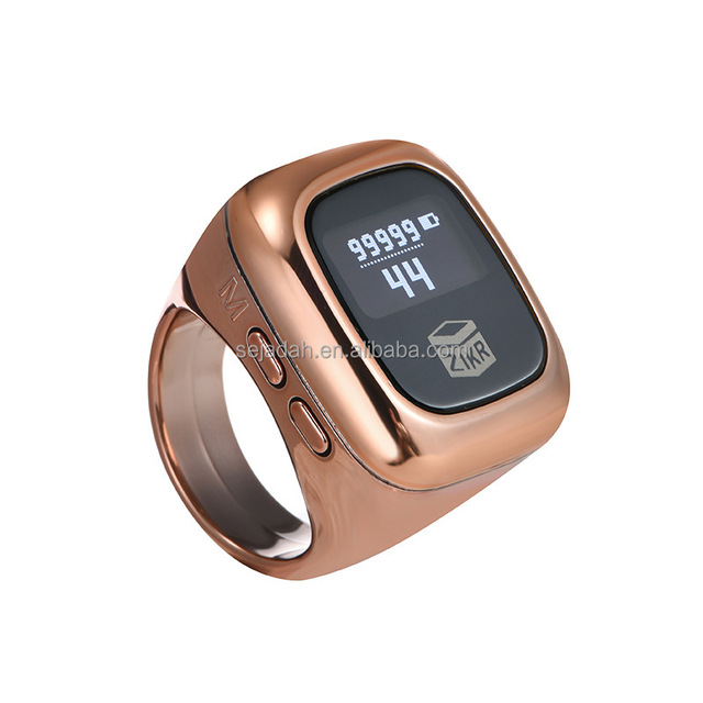 New Digital Display Iqibla Zikr Tasbih Smart Electronic Counter Ring for Muslims Azan Alarm Clock Tasbeeh