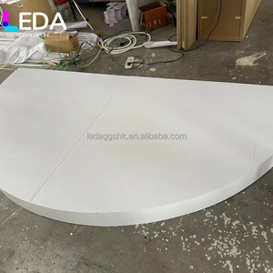 อุปกรณ์จัดงานเลี้ยง LEDA ของตกแต่งงานปาร์ตี้ แท่นเวทีอะคริลิคทรงกลมสีขาวเงาสำหรับงานแต่งงาน - Product Image 6