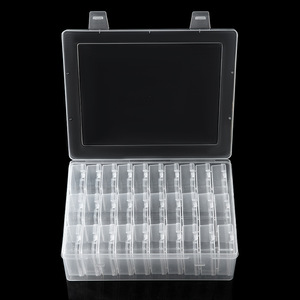 Plastic Desktop Storage <b>Box</b> 30 Compartments Airtight With Lid Office Organizer Rectangle Solid Color Standing Type - Product Image 1