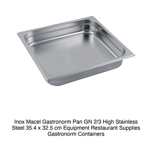 ถาดใส่อาหารสแตนเลส 18/10 GN 2/3 35.4 × 32.5 × 6.5 ซม., 709 กรัม อิน็อกซ์ อิน็อกซ์ มาเซล - Product Image 2