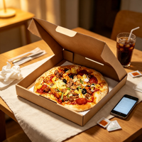 Boîtes à pizza mini rigides réutilisables avec logo imprimé personnalisé, carton noir de qualité alimentaire pour sushis, pizzas, sucre, huile d'olive, emballage cadeau
