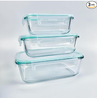 Boîte à lunch alimentaire en verre borosilicaté utilisation dans la cuisine récipient de stockage des aliments repas en verre boîte à lunch