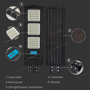 Ngoài trời không thấm nước IP65 năng lượng mặt trời đèn đường nổi bật 100W 200W 300W tất cả trong một tích hợp Led năng lượng mặt trời ánh sáng đường phố - Product Image 2