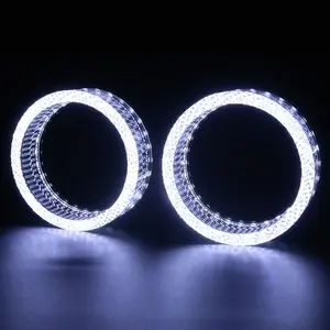 Sanvi Nouvelle Arrivée 3 Pouces Étanche Ronde LED Angel Eyes Blanc ou Jaune Blanc Led DRL Lumières Pour Voiture Moto