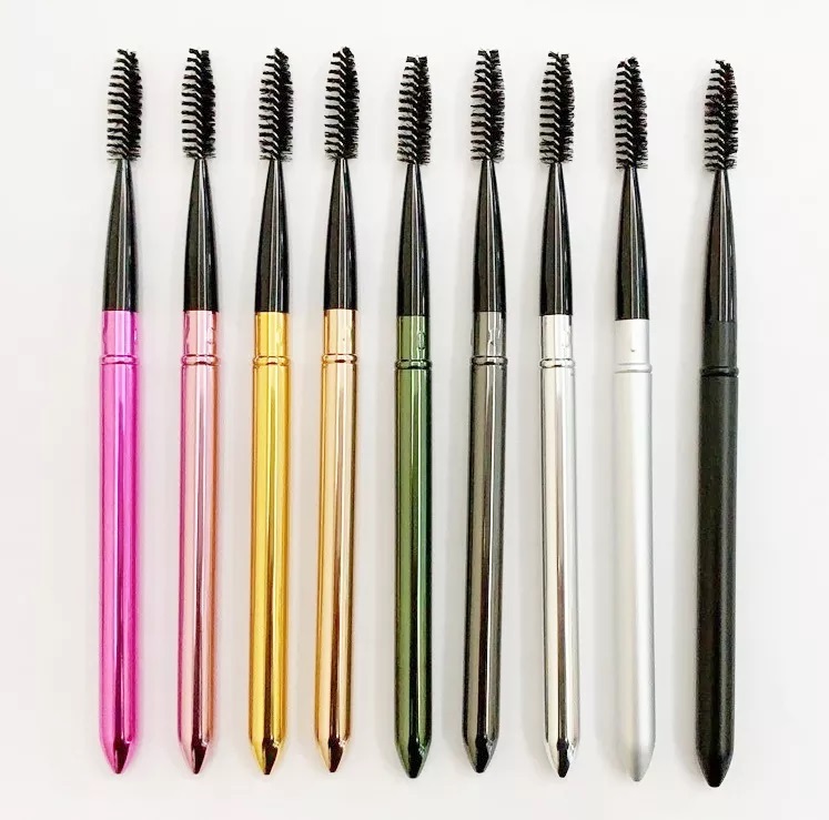 Hot 1pc Spoolie Eyelash Extension Metal Handle Mascara Makeup Brush Cosmetics Applicator Lash Brush