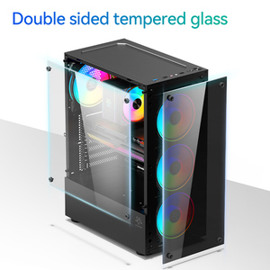 Sonwman ATX Máy tính chơi Game trường hợp phổ biến xem đầy đủ Tempered Glass Bảng điều chỉnh Glass phiên bản tháp PC tủ cho gamer - Product Image 4