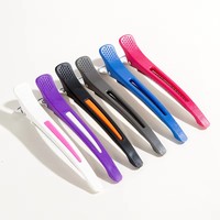 Clips à cheveux de salon personnalisés Wanmei, clips à cheveux en plastique, clips de coiffure à domicile, antidérapants, clips de séparation en bec de canard, clips de barbier