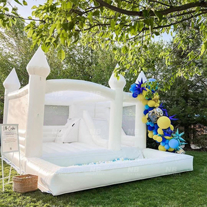 Castillo Inflable Blanco con Tobogán y Soplador de Aire para Niños, Bodas, Fiestas de Cumpleaños, Bodas Blancas - Product Image 6