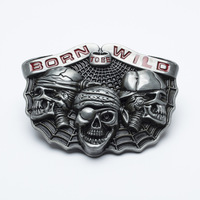 Boucles de ceinture de cow-boy occidental en forme de crâne avec logo personnalisé pour hommes Nouveau concepteur classique Boucles de ceinture vintage en alliage de zinc
