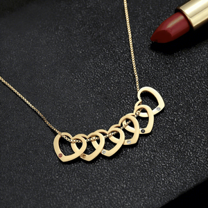 Collar de Corazón con Piedra de Nacimiento de Cristal Grabado en Acero Inoxidable Chapado en Oro Rosa, Plata y Oro, con Nombre Personalizado para <span class=keywords><strong>Regalo</strong></span> del Día de la Madre, Marca HOVANCI - Product Image 3