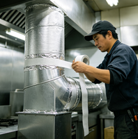 Ruban en tissu de fibre de verre haute résistance avec feuille d'aluminium, réfléchissant la chaleur et ignifuge pour l'isolation thermique des conduits CVC
