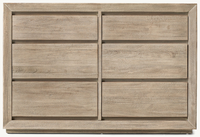 Commode à 6 tiroirs de style américain moderne, en chêne massif blanc lavé, pour chambre à coucher ou salon, avec poignées écologiques