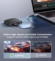 Carte de capture vidéo Oright USB3.0 avec microphone 4K 2K en alliage d'aluminium pour PS4 Jeu Audio Vidéo Streaming en direct