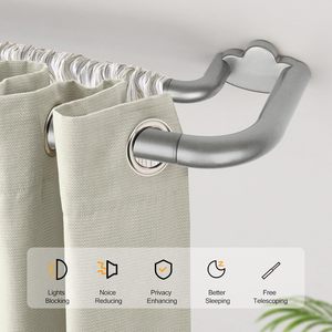 Aste <span class=keywords><strong>per</strong></span> Tende Moderne e Lussuose, Doppie 25mm, Regolabili ed Estensibili, in Metallo con Finali <span class=keywords><strong>per</strong></span> Arredamento Casa Moderna - Product Image 3