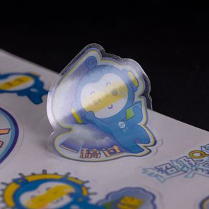 Autocollants en vinyle transparent imperméables avec logo de dessin animé personnalisé, impression de logo, autocollants adhésifs transparents en PVC pour enfants - Product Image 4