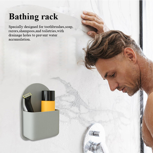 Silicone Waterproof Durable Shower Caddy and Toiletry <strong>Holder</strong> Stand with Toothbrush <strong>Holder</strong> and <strong>Bath</strong> <strong>Toys</strong> Organizer Bathroom Shelf - Product Image 2