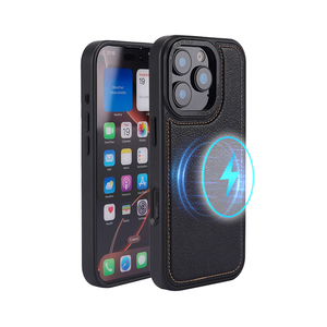Elegante custodia di ricarica Wireless in pelle PU con fondina per <span class=keywords><strong>iPhone</strong></span> 12 13 <span class=keywords><strong>14</strong></span> 15 16 <span class=keywords><strong>Pro</strong></span> Max <span class=keywords><strong>accessori</strong></span> per telefoni cellulari di lusso - Product Image 1
