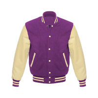 Blouson universitaire rétro pour homme, style collège, hiver, boutons en corne écologiques, coupe ample, design urbain, logo frontal, col montant