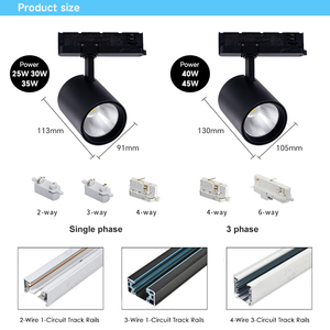 160lm/W siêu sáng theo dõi duy nhất dẫn nhôm đường sắt hệ thống chiếu sáng 45W Đèn trần nhà bếp - Product Image 4