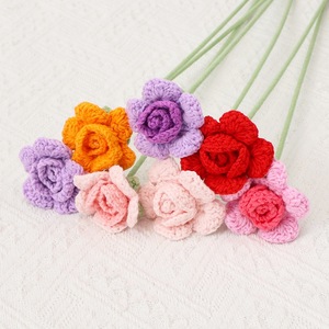 Rosa de Barbie Tejida con Hilo, Flor Artificial de Rosa de Barbie de una Sola Cabeza, Regalo de San Valentín para Diosa, Venta al por Mayor - Product Image 2