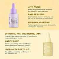 Sérum facial anti-rides à la niacinamide, vitamine C et acide hyaluronique - Hydratant, réparateur, éclaircissant, blanchissant, raffermissant - Non testé sur les animaux