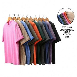 เสื้อยืดโอเวอร์ไซส์ผู้ชาย OEM Retro ผ้าฝ้าย 100% หนานุ่ม พิมพ์ลาย DTG โลโก้เสื้อยืด ล้างสีแบบ Stone Acid วินเทจ เสื้อยืดสั่งทำพิเศษ - Product Image 2