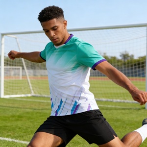 Camiseta de Fútbol Personalizada con Logotipo Bordado, Impresión de Patrocinadores en el Pecho y la Espalda, Tejido Transpirable para Equipos Semiprofesionales F05 - Product Image 3