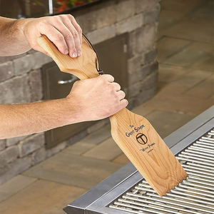 Raspador de Bambú Compatible con Parrillas <span class=keywords><strong>Traeger</strong></span>, Herramienta de Limpieza para Planchas y Superficies de Parrillas, Accesorio para Barbacoa - Product Image 1