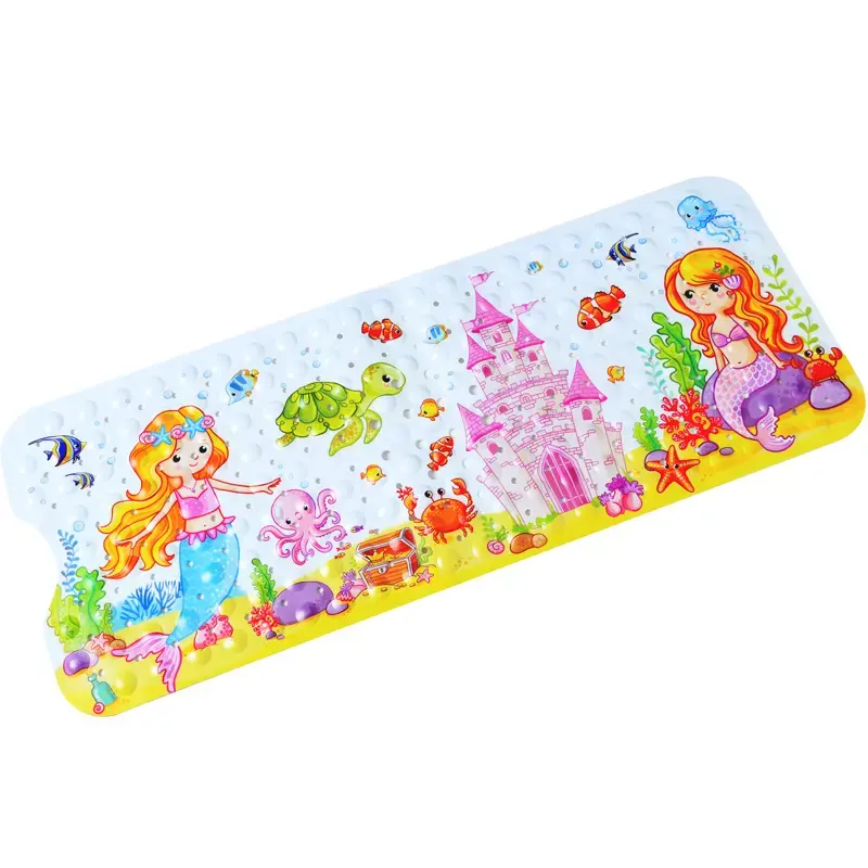 Veiligheid Extra Lange 40*16Inch Cartoon Print Kinderen Antislip Badkuip Mat Anti Slip Badzuig Douche Mat Voor Baby