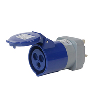 Adaptateur convertisseur de prise britannique BS 13A (0,35 m) vers prise industrielle CEE 16A, robuste, pour raccordement électrique de caravanes, camping-cars et sites de camping